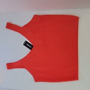 Express Red Fitted Crop Tank‎ Top